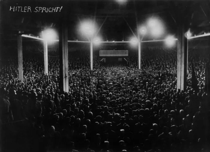 Framed Print : Large audience viewed from the speaker's podium at a Hitler speech. Munich, June 20, 1923. (BSLOC_2013_9_159) Framed Print : Large audience viewed from the speaker's podium at a Hitler speech. Munich, June 20, 1923. (BSLOC_2013_9_159)