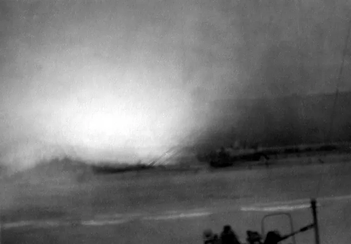Framed Print : Large explosion near U.S. landing craft and soldiers assaulting Omaha Beach on D-Day Framed Print : Large explosion near U.S. landing craft and soldiers assaulting Omaha Beach on D-Day