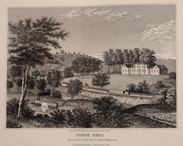 Framed Print : Large home of President William Henry Harrison in North Bend Ohio