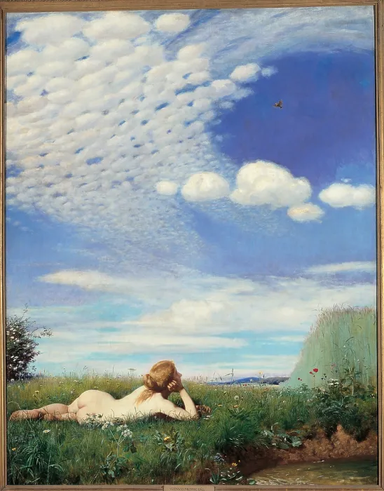 Framed Print : Lark, by Merse Pal Szinyei, 1882 - 1883, 19th Century, - Hungary, Budapest, Hungarian National Museum