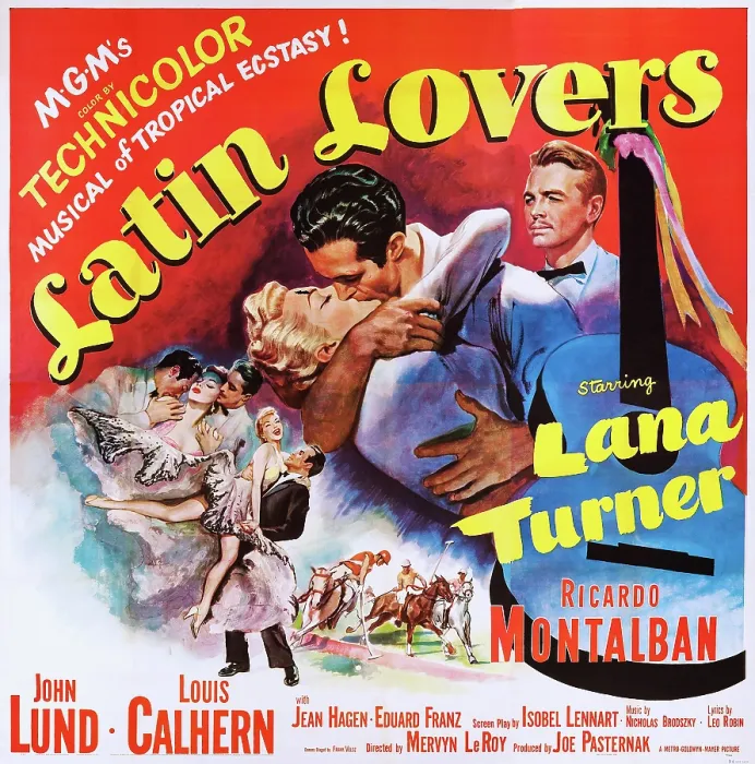 Framed Print : LATIN LOVERS, US poster art, from center: Lana Turner, Ricardo Montalban, John Lund, 1953 Framed Print : LATIN LOVERS, US poster art, from center: Lana Turner, Ricardo Montalban, John Lund, 1953