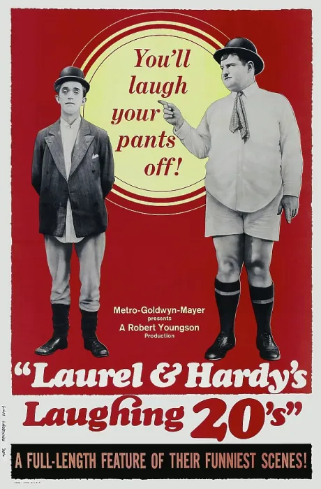 Framed Print : LAUREL AND HARDY'S LAUGHING 20'S, l-r: Stan Laurel, Oliver Hardy on poster art, 1965