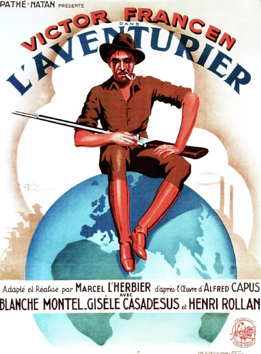 Framed Print : L'AVENTURIER, (aka THE ADVENTURER), French poster art, Victor Francen, 1934