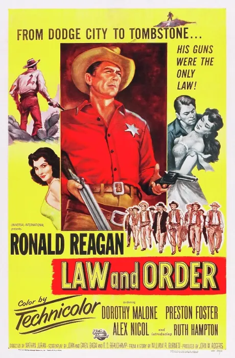 Framed Print : LAW AND ORDER, center: Ronald Reagan on poster art, 1953