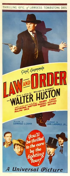 Framed Print : LAW AND ORDER, top: Walter Huston, bottom from left: Andy Devine, Raymond Hatton, Harry Carey, 1932 Framed Print : LAW AND ORDER, top: Walter Huston, bottom from left: Andy Devine, Raymond Hatton, Harry Carey, 1932