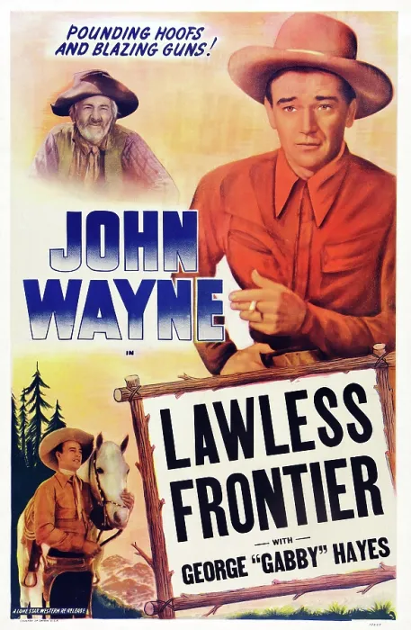 Framed Print : THE LAWLESS FRONTIER, US poster art, from top left: George Gabby Hayes, John Wayne; bottom left: John Wayne, 1934 Framed Print : THE LAWLESS FRONTIER, US poster art, from top left: George Gabby Hayes, John Wayne; bottom left: John Wayne, 1934