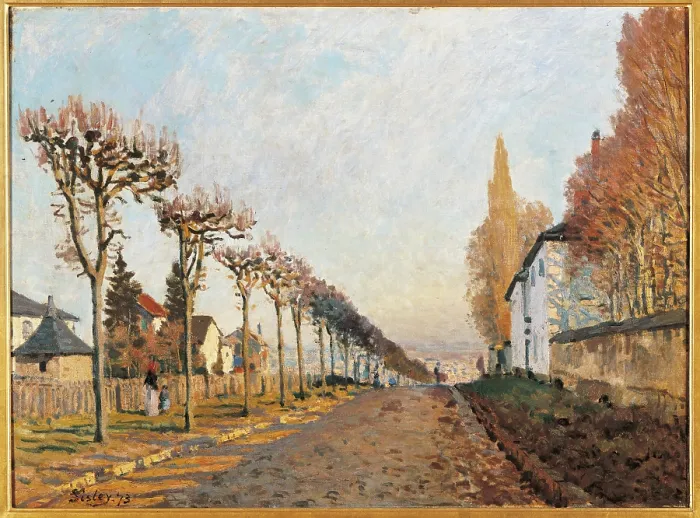 Framed Print : Le Chemin de la Machine, by Alfred Sisley, 1873, 19th Century, oil on canvas, cm 54, 5 x 73 - France, Ile de France, Paris, Muse dOrsay, RF2079. All