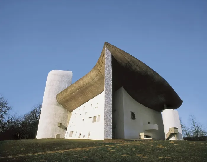 Framed Print : LE CORBUSIER, Charles-douard Jeanneret, named (1887-1965). Chapel of Notre Dame du Haut. 1951-1955. FRANCE. Ronchamp. Chapel of Notre Dame du Haut. Rationalism. Architecture