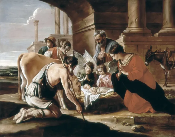 Framed Print : LE NAIN, Louis (1593-1648). Adoration of the Shepherds. 1640. Oil on canvas. Work done by Le Nain brothers. Baroque art. Oil on canvas. UNITED KINGDOM. London. National Gallery