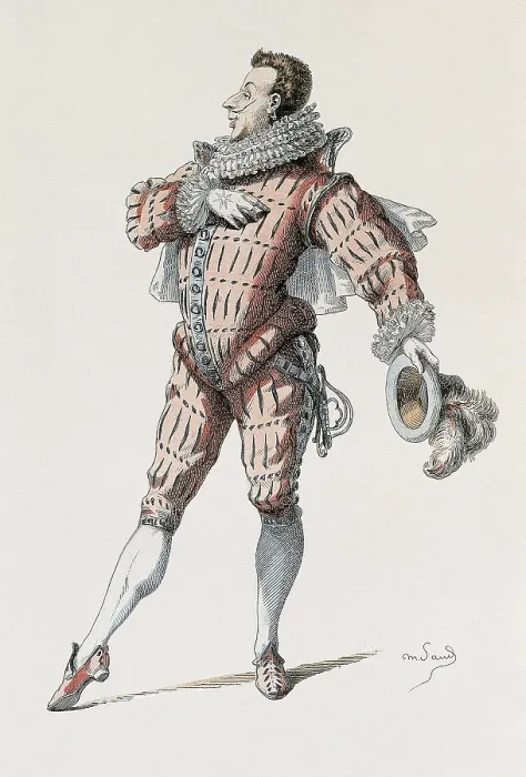 Framed Print : Leandro, character of the Commedia dell'Arte. Etching. AISA / Everett Collection**US SALES ONLY**