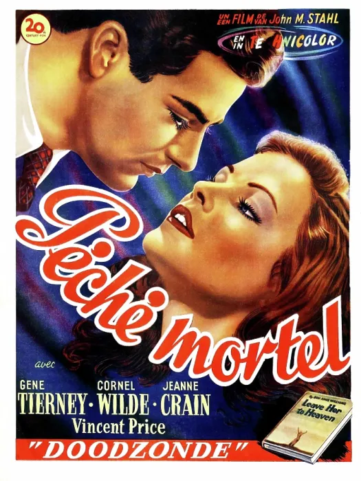 Framed Print : LEAVE HER TO HEAVEN (aka PECHE MORTEL), Cornel Wilde, Gene Tierney, (Belgian poster art), 1945. TM and Copyright 20th Century Fox Film Corp Framed Print : LEAVE HER TO HEAVEN (aka PECHE MORTEL), Cornel Wilde, Gene Tierney, (Belgian poster art), 1945. TM and Copyright 20th Century Fox Film Corp