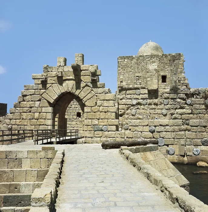 Framed Print : LEBANON. SOUTH LEBANON. Sidon. Qalaat El Bahr Castle, built by Crusaders (12th c.). AISA / Everett Collection**US SALES ONLY**