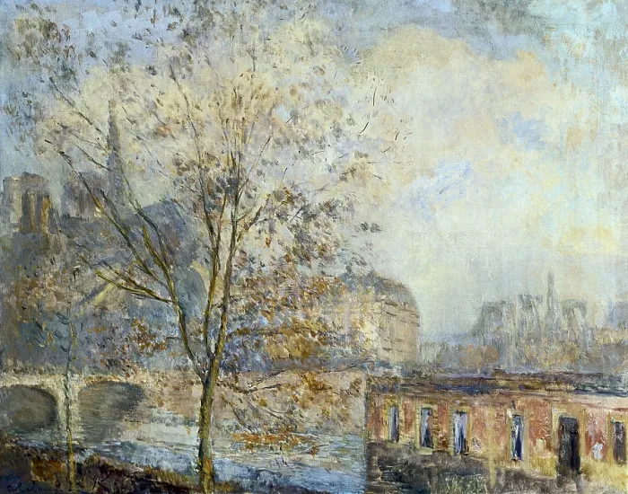 Framed Print : LEBOURG, Charles Albert (1849-1928). Apse from Notre Dame in Paris. beg. 20th c. Impressionism. Oil on canvas. FRANCE. Rouen. Fine Arts Museum