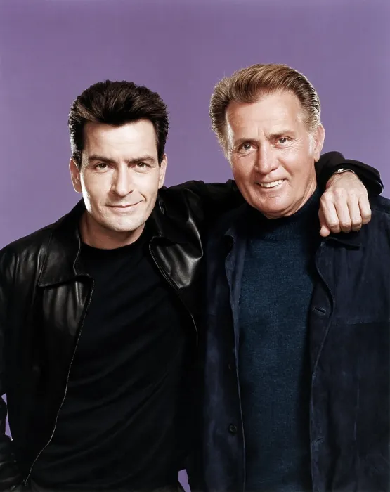 Framed Print : From left, Charlie Sheen (currently in SPIN CITY), Martin Sheen (currently in THE WEST WING), 2002 Framed Print : From left, Charlie Sheen (currently in SPIN CITY), Martin Sheen (currently in THE WEST WING), 2002