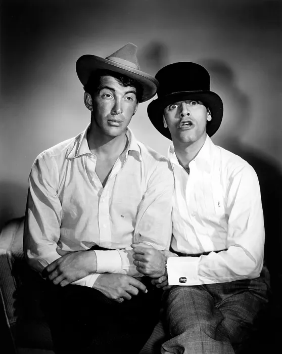 Framed Print : From left: Dean Martin, Jerry Lewis, ca. 1950s