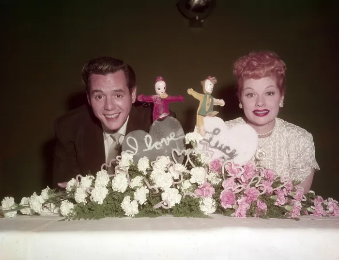 Framed Print : From left, Desi Arnaz, Lucille Ball, ca. mid-1950s