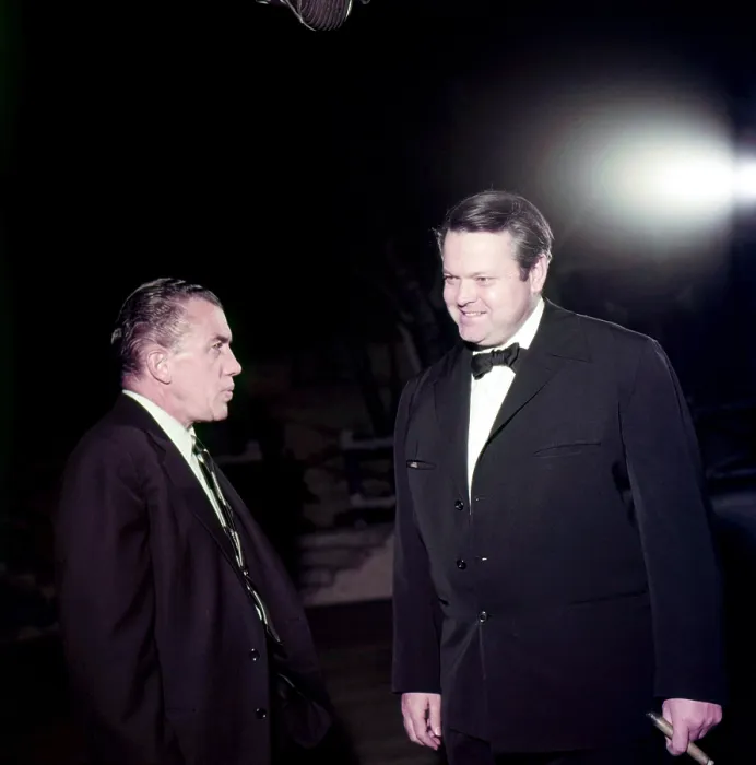 Framed Print : From left, Ed Sullivan, Orson Welles, ca. mid-1950s