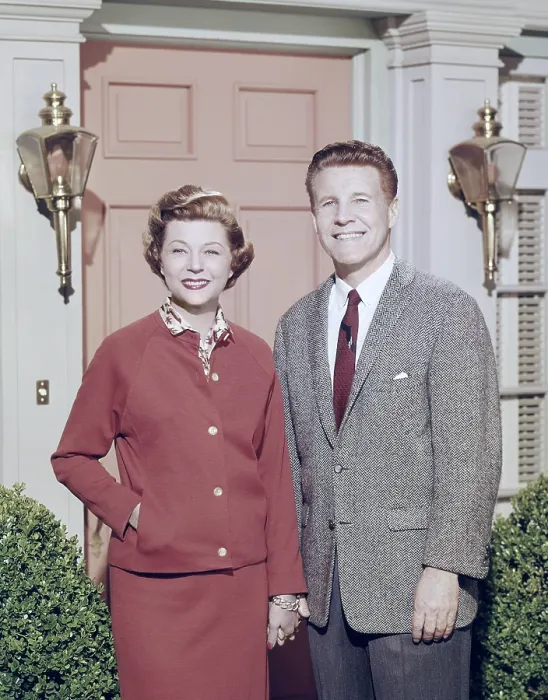 Framed Print : From left: Harriet Nelson, Ozzie Nelson, 1964