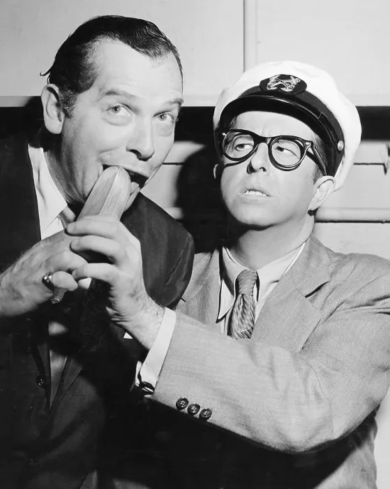 Framed Print : From left: Milton Berle, Phil Silvers, circa 1950s