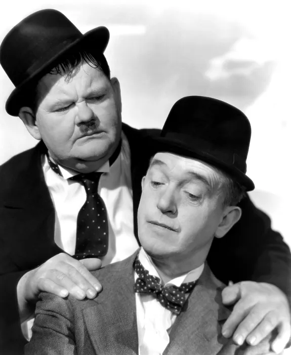 Framed Print : From left, Oliver Hardy, Stan Laurel, ca. 1940