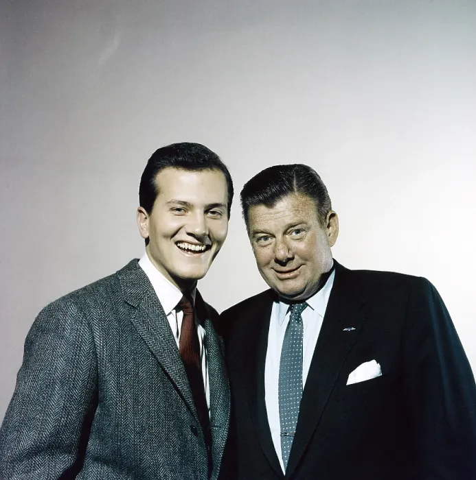 Framed Print : From left: Pat Boone, Arthur Godfrey, ca. 1957