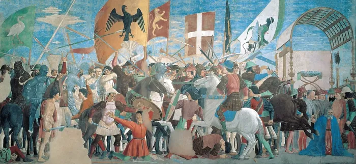 Framed Print : The Legend of the Cross Defeat and Beheading of Chosroes (Battle of Heraclius against Chosroes), by Pietro di Benedetto dei Franceschi known as Piero della Francesca Framed Print : The Legend of the Cross Defeat and Beheading of Chosroes (Battle of Heraclius against Chosroes), by Pietro di Benedetto dei Franceschi known as Piero della Francesca