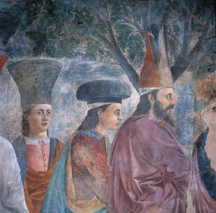 Framed Print : Legend of the Cross Exaltation of the Cross, by Pietro di Benedetto dei Franceschi known as Piero della Francesca, 1452 - 1462 about, 15th Century, fresco, cm 390 x 747 - Italy