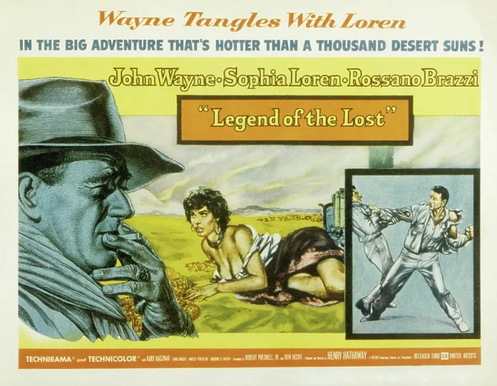 Framed Print : LEGEND OF THE LOST, John Wayne, Sophia Loren, 1957