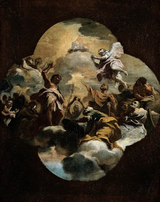 Framed Print : Legnani Stefano Maria known as Legnanino, Glory of the Mystic Lamb with the Baptist and Other Saints, 1690 - 1693, 17th Century, oil on canvas, Italy, Lombardy, Monza, Brianza
