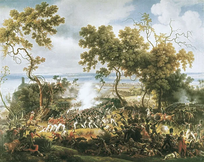 Framed Print : LEJEUNE, Louis-Franois, baron (1775-1848). Battle of Chiclana (March 5, 1811). ca. 1812. Episode of the Peninsular War. Oil on canvas. FRANCE. Versailles