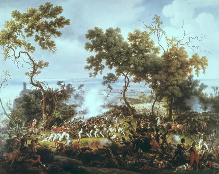 Framed Print : LEJEUNE, Louis-Franois, baron (1775-1848). Battle of Chiclana (March 5, 1811). ca. 1812. Episode of the Peninsular War. Oil on canvas. FRANCE. Versailles