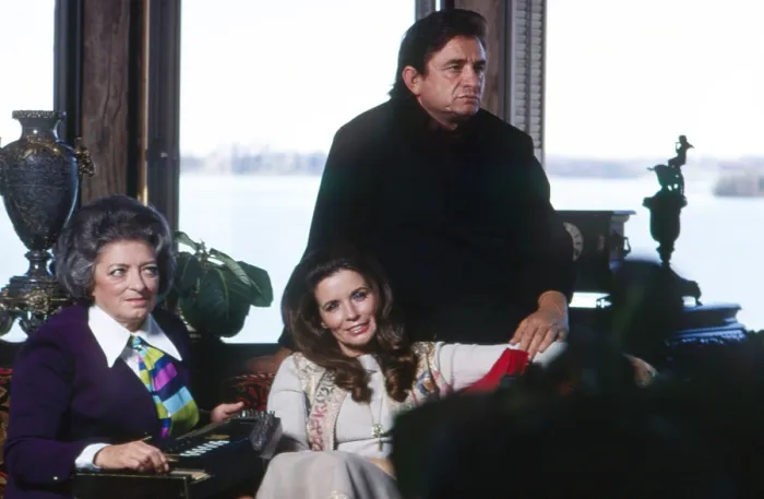 Framed Print : From lelft: Maybelle Carter, June Carter Cash, Johnny Cash, at home in Hendersonville, TN, circa 1970 Framed Print : From lelft: Maybelle Carter, June Carter Cash, Johnny Cash, at home in Hendersonville, TN, circa 1970