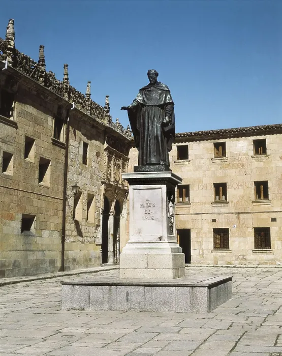 Framed Print : LEON, Fray Luis de (1528-1591). Statue of Fray Luis de Leon. Sculpture on bronze. SPAIN. CASTILE AND LEON. Salamanca. University of Salamanca