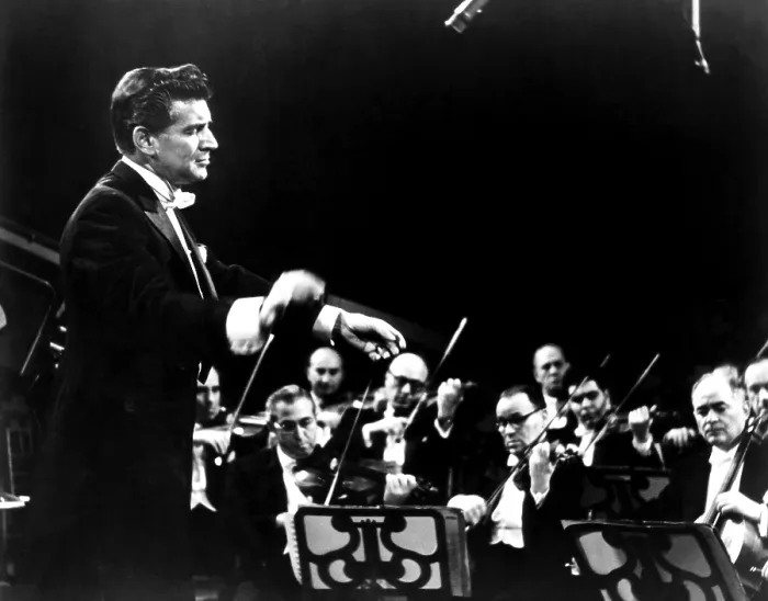 Framed Print : Leonard Bernstein conducts the New York Philharmonic, 1963. Courtesy: CSU Archives / Everett Collection