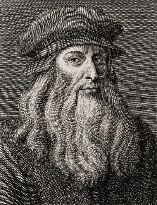 Framed Print : Leonardo da Vinci (1452-1519), Italian Renaissance painter from Florence. Engraving by Cosomo Colombini (d. 1812) after a Leonardo self portrait. Ca. 1500 Framed Print : Leonardo da Vinci (1452-1519), Italian Renaissance painter from Florence. Engraving by Cosomo Colombini (d. 1812) after a Leonardo self portrait. Ca. 1500