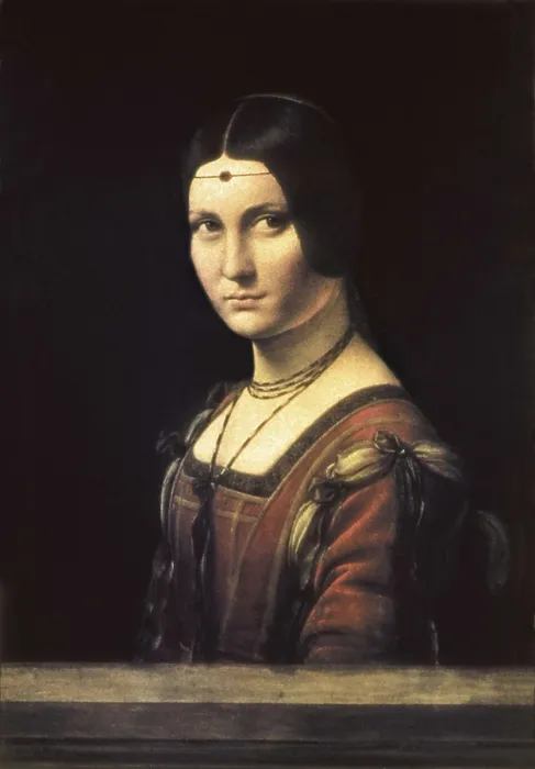 Framed Print : LEONARDO DA VINCI (1452-1519). La Belle Ferronniere. ca. 1490 - ca. 1495. Oil on wood. FRANCE. Paris. Louvre Museum. AISA / Everett Collection**US SALES ONLY** Framed Print : LEONARDO DA VINCI (1452-1519). La Belle Ferronniere. ca. 1490 - ca. 1495. Oil on wood. FRANCE. Paris. Louvre Museum. AISA / Everett Collection**US SALES ONLY**