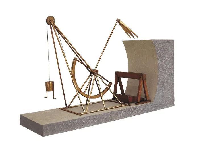 Framed Print : LEONARDO DA VINCI (1452-1519). Mechanical excavator model. Reconstruction executed after the Codex Cdice LF. 76 v. ITALY. Milan