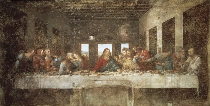 Framed Print : LEONARDO DA VINCI (1452-1519). The Last Supper. ITALY. Milan. Santa Maria delle Grazie (St. Mary of Graces). Renaissance art. Cinquecento. Mixed technic Framed Print : LEONARDO DA VINCI (1452-1519). The Last Supper. ITALY. Milan. Santa Maria delle Grazie (St. Mary of Graces). Renaissance art. Cinquecento. Mixed technic