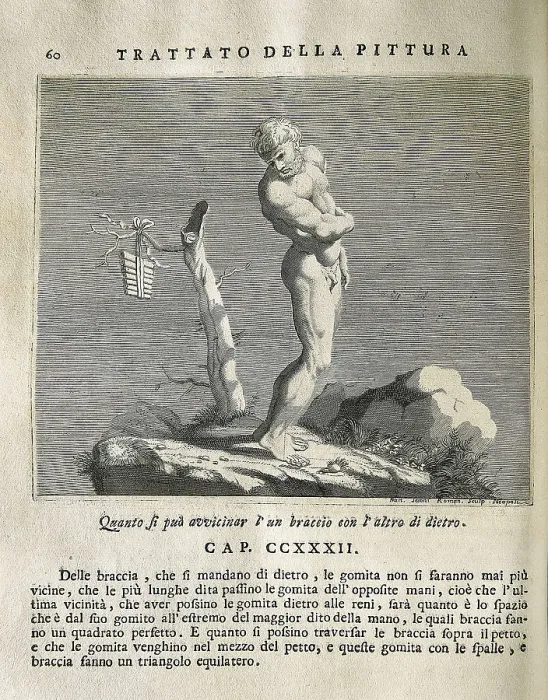 Framed Print : LEONARDO DA VINCI (1452-1519). 'Teatrise on Painting'. Edition printed in Naples by Francesco Ricciardo and Vincenzo and Nicola Rispoli (1733)