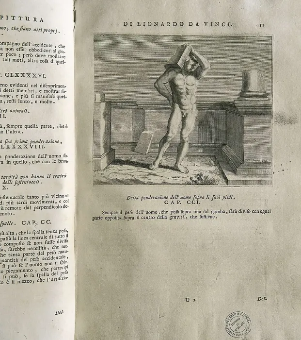 Framed Print : LEONARDO DA VINCI (1452-1519). 'Teatrise on Painting'. Edition printed in Naples by Francesco Ricciardo and Vincenzo and Nicola Rispoli (1733) Framed Print : LEONARDO DA VINCI (1452-1519). 'Teatrise on Painting'. Edition printed in Naples by Francesco Ricciardo and Vincenzo and Nicola Rispoli (1733)