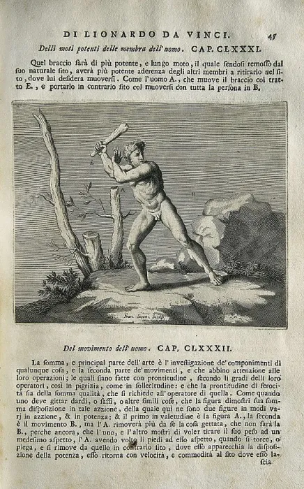 Framed Print : LEONARDO DA VINCI (1452-1519). 'Teatrise on Painting'. Edition printed in Naples by Francesco Ricciardo and Vincenzo and Nicola Rispoli (1733)