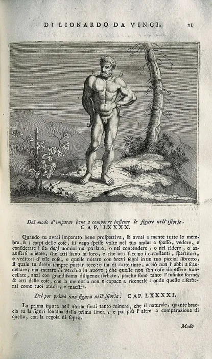 Framed Print : LEONARDO DA VINCI (1452-1519). 'Teatrise on Painting'. Edition printed in Naples by Francesco Ricciardo and Vincenzo and Nicola Rispoli (1733). Anatomical study Framed Print : LEONARDO DA VINCI (1452-1519). 'Teatrise on Painting'. Edition printed in Naples by Francesco Ricciardo and Vincenzo and Nicola Rispoli (1733). Anatomical study