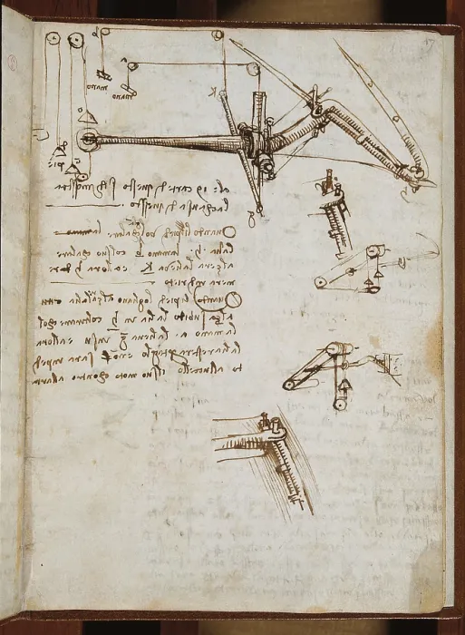 Framed Print : (Leonardo da Vincis) Codex on the Flight of Birds, by Leonardo da Vinci, 16th Century, 1505 -1506 about, paper manuscript, mm 213 x 153 x - Italy, Piemonte, Turin, Royal Library