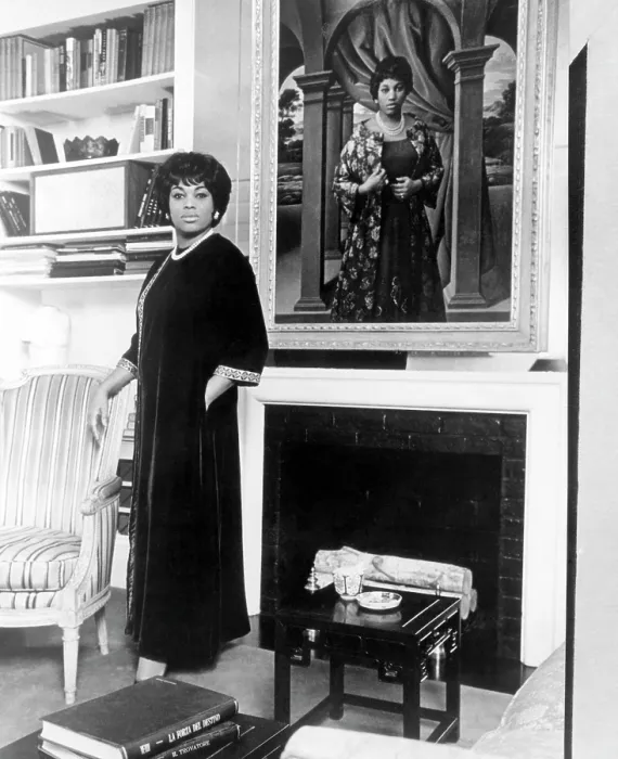 Framed Print : Leontyne Price, American Opera singer, at home, circa 1967. Courtesy: CSU Archives / Everett Collection