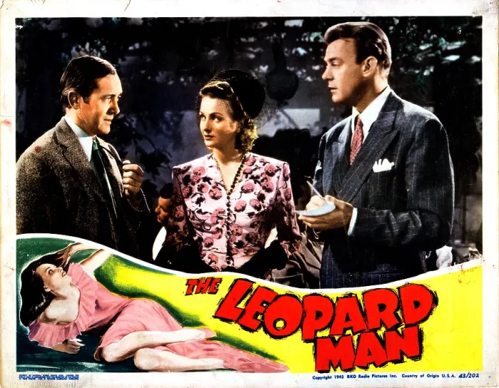 Framed Print : THE LEOPARD MAN, from left, James Bell, Jean Brooks, Dennis O'Keefe, 1943