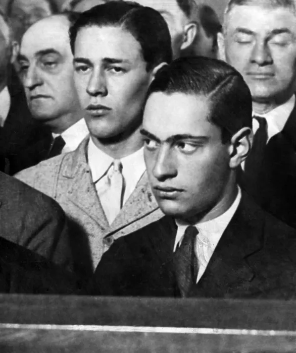 Framed Print : LEOPOLD AND LOEB, Richard Loeb, Nathan Leopold await Court's decision on Writ of Habeus Corpus, IL, 1924.. Courtesy: CSU Archives  /  Everett Collection