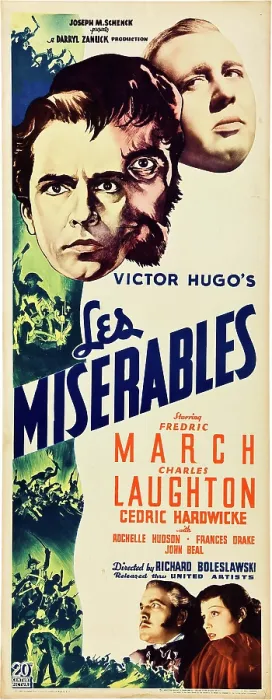 Framed Print : LES MISERABLES, top from left: Fredric March, Charles Laughton, bottom from left: Cedric Hardwicke, Rochelle Hudson, 1935, TM and Copyright 20th Century Fox Film Corp