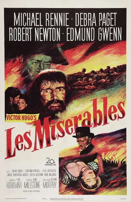 Framed Print : LES MISERABLES, US poster art, Michael Rennie, (beard), 1952. TM & Copyright 20th Century Fox Film Corp. All rights reserved / courtesy Everett Collection