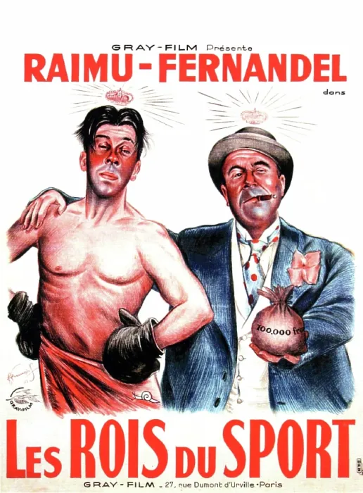 Framed Print : LES ROIS DU SPORT, French poster art, from left: Fernandel, Raimu, 1937