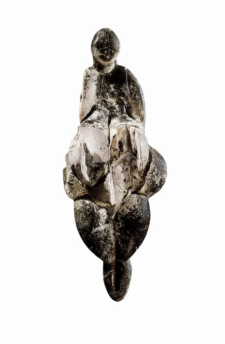Framed Print : The Lespugue Venus. 23rd mil. BC. FRANCE. Lespugue. Sculpted in mamut tusk. Upper Paleolithic. Gravettian. Sculpture on ivory. FRANCE. Paris. Muse de l'Homme (Museum of Man)